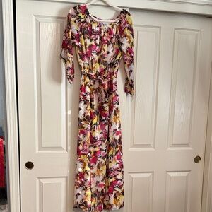 Floral Maxi Dress with Belt